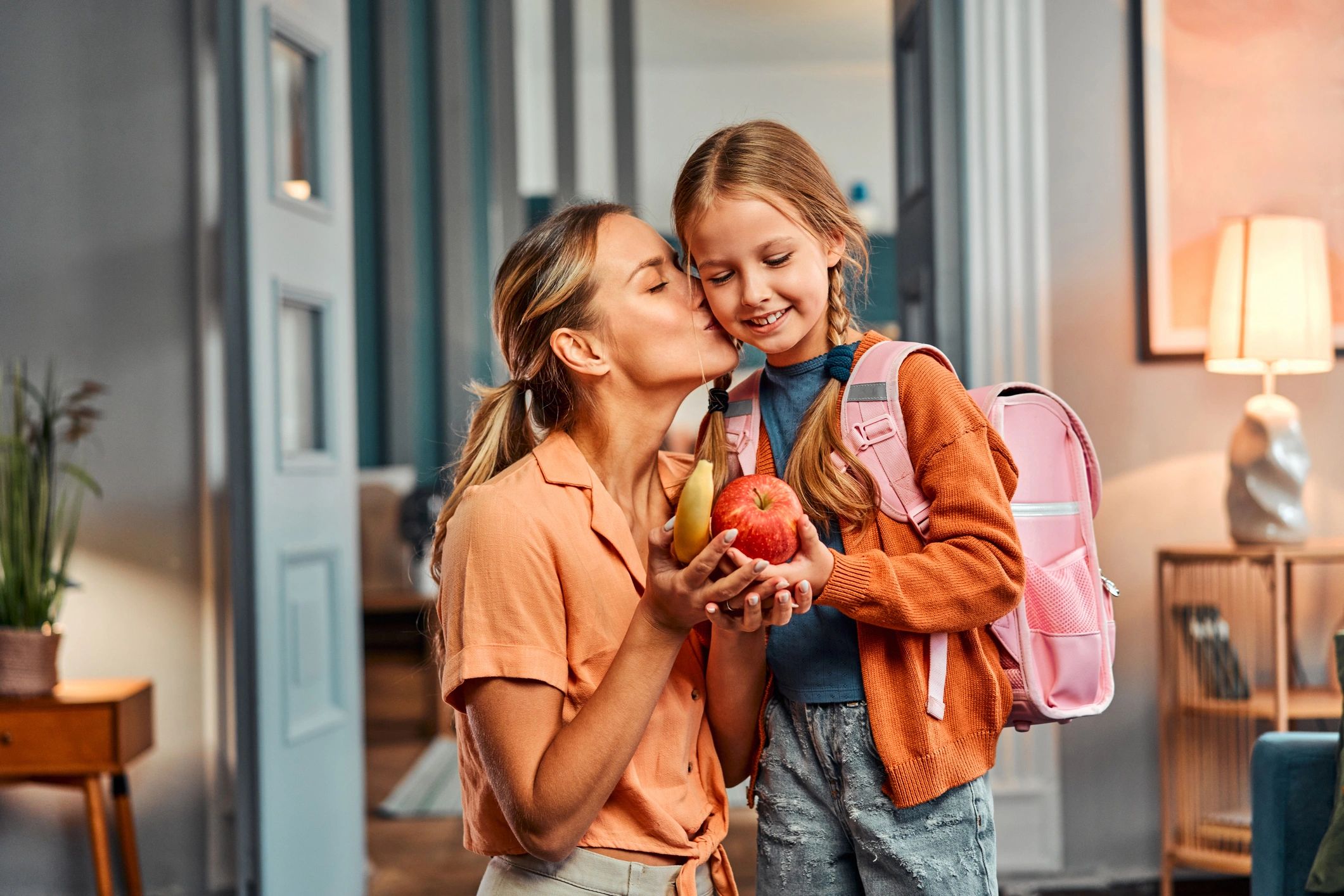 happy parent child school