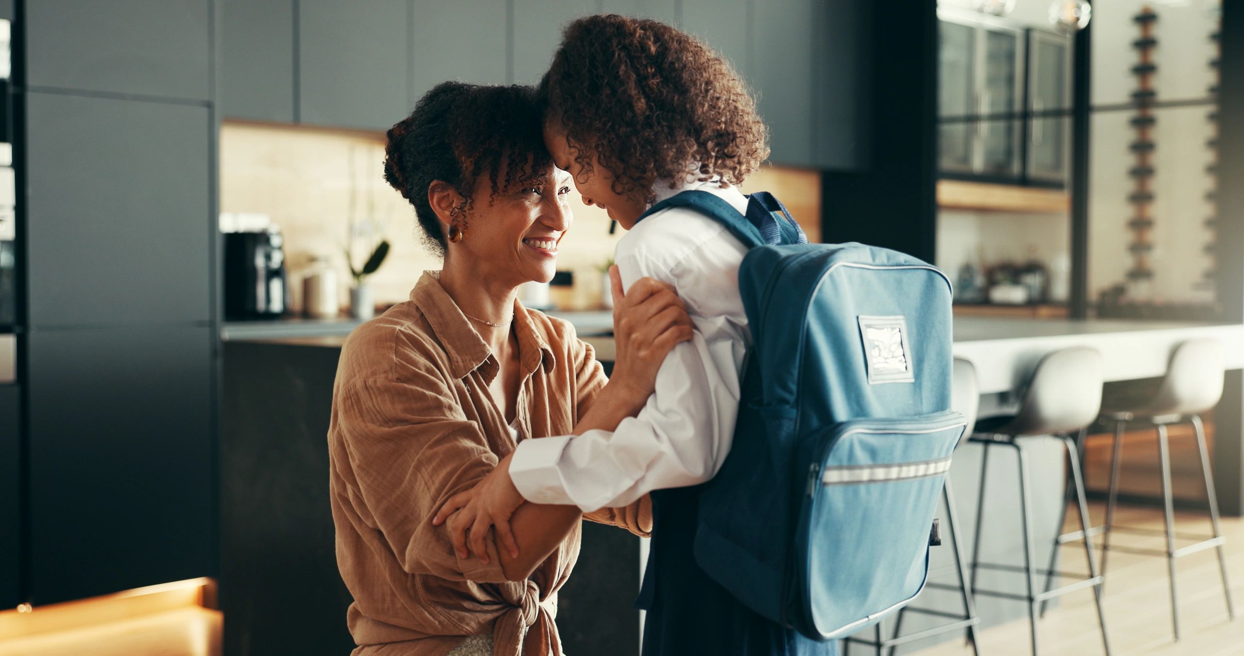 happy parent child school