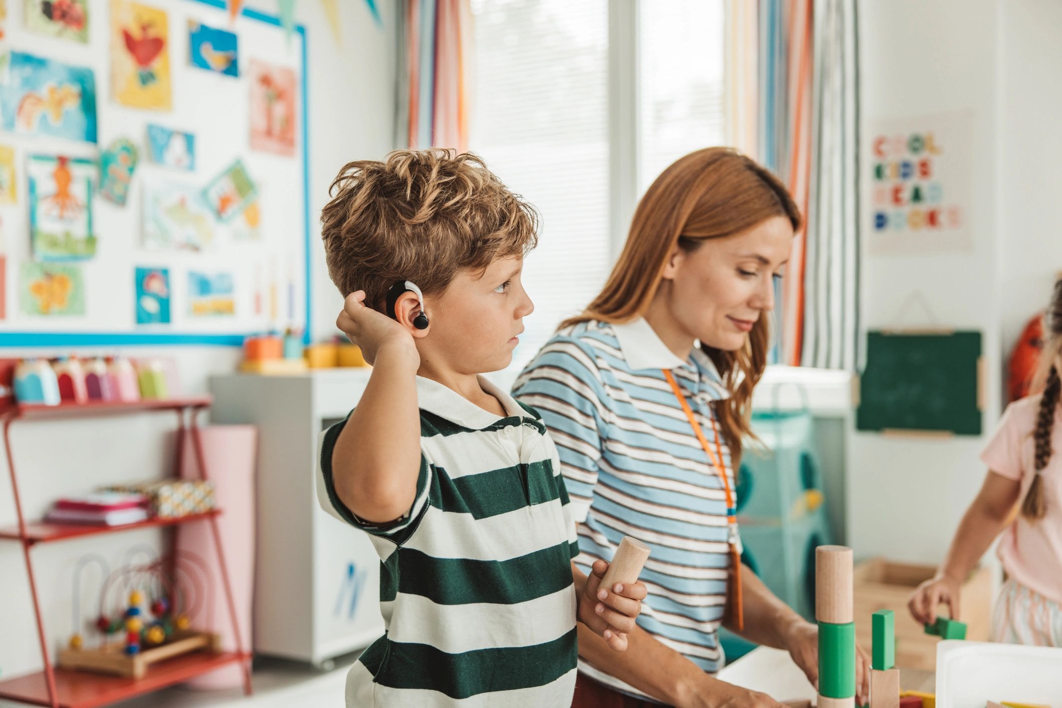 children learning language classroom
